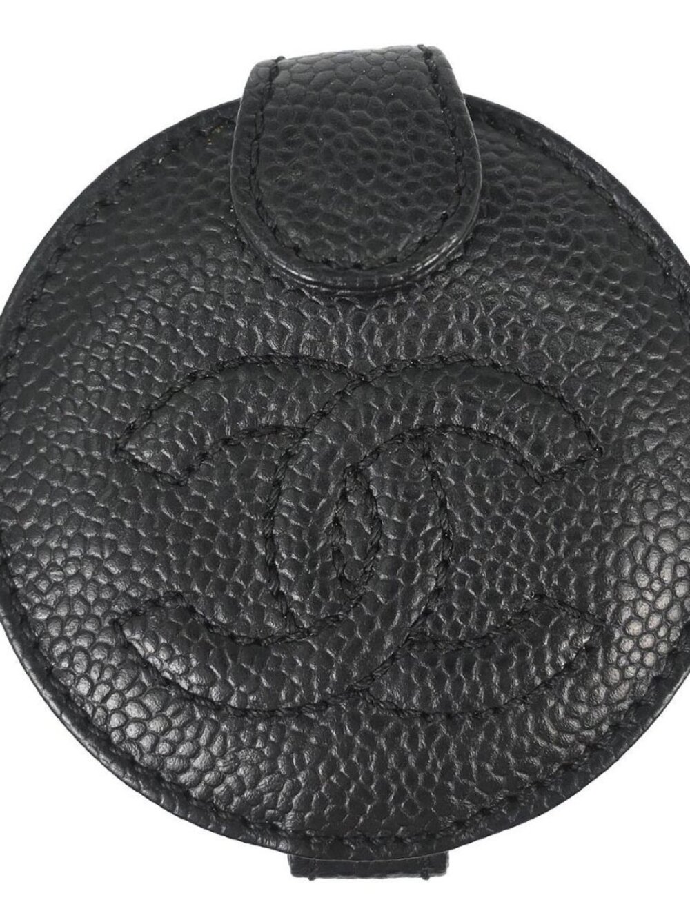 Chanel Black Calfskin Compact Mirror Small Good